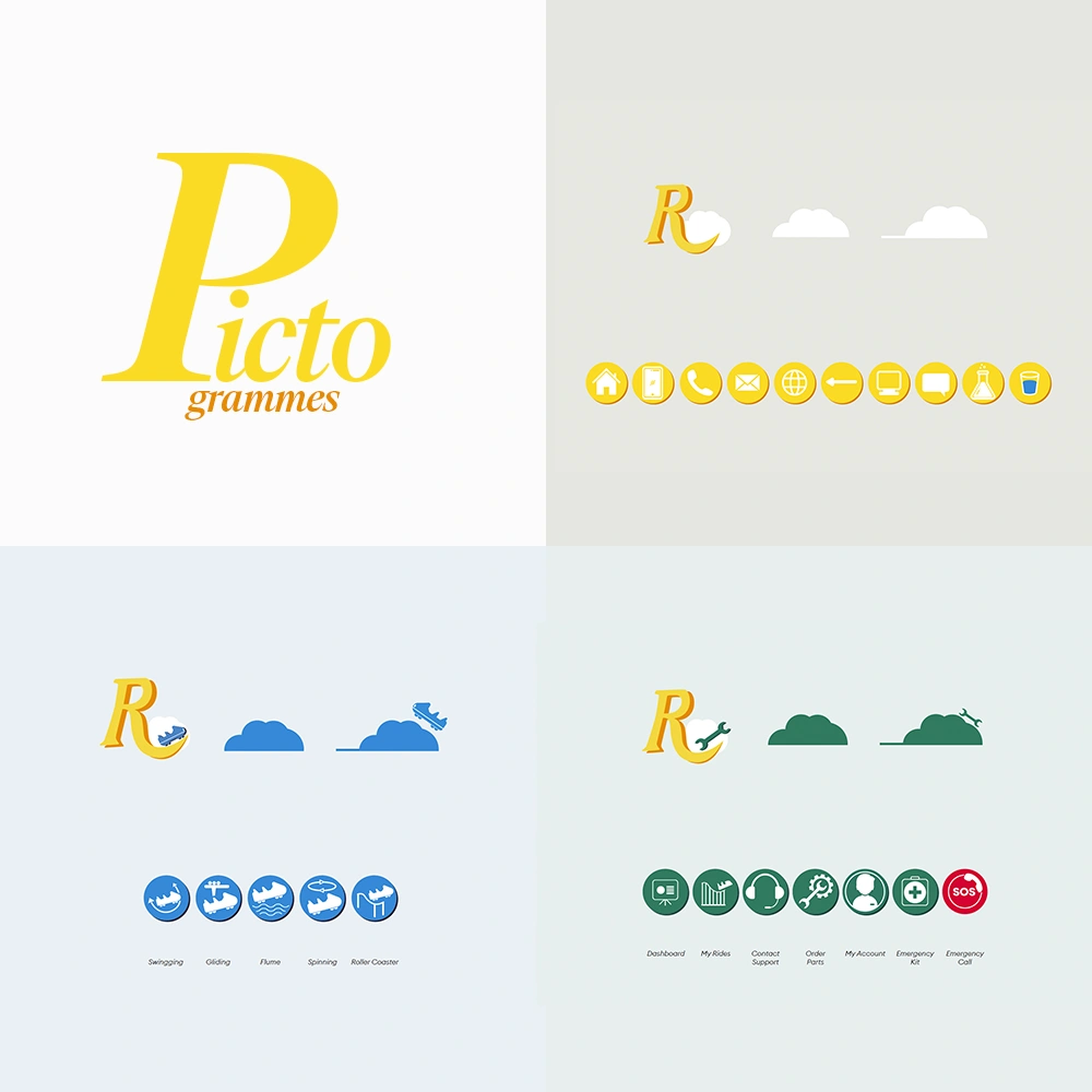 Reverchon - pictogrammes Réalisation d'une signalétique en pictogrammes pour l'entreprise Reverchon