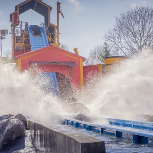 Reportage photo au parc Bagatelle - splash spectaculaire sur le flume, cris et rires