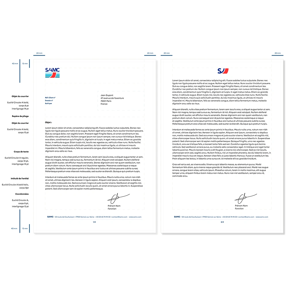 Charte graphique SAMC - mise en situation du logotype