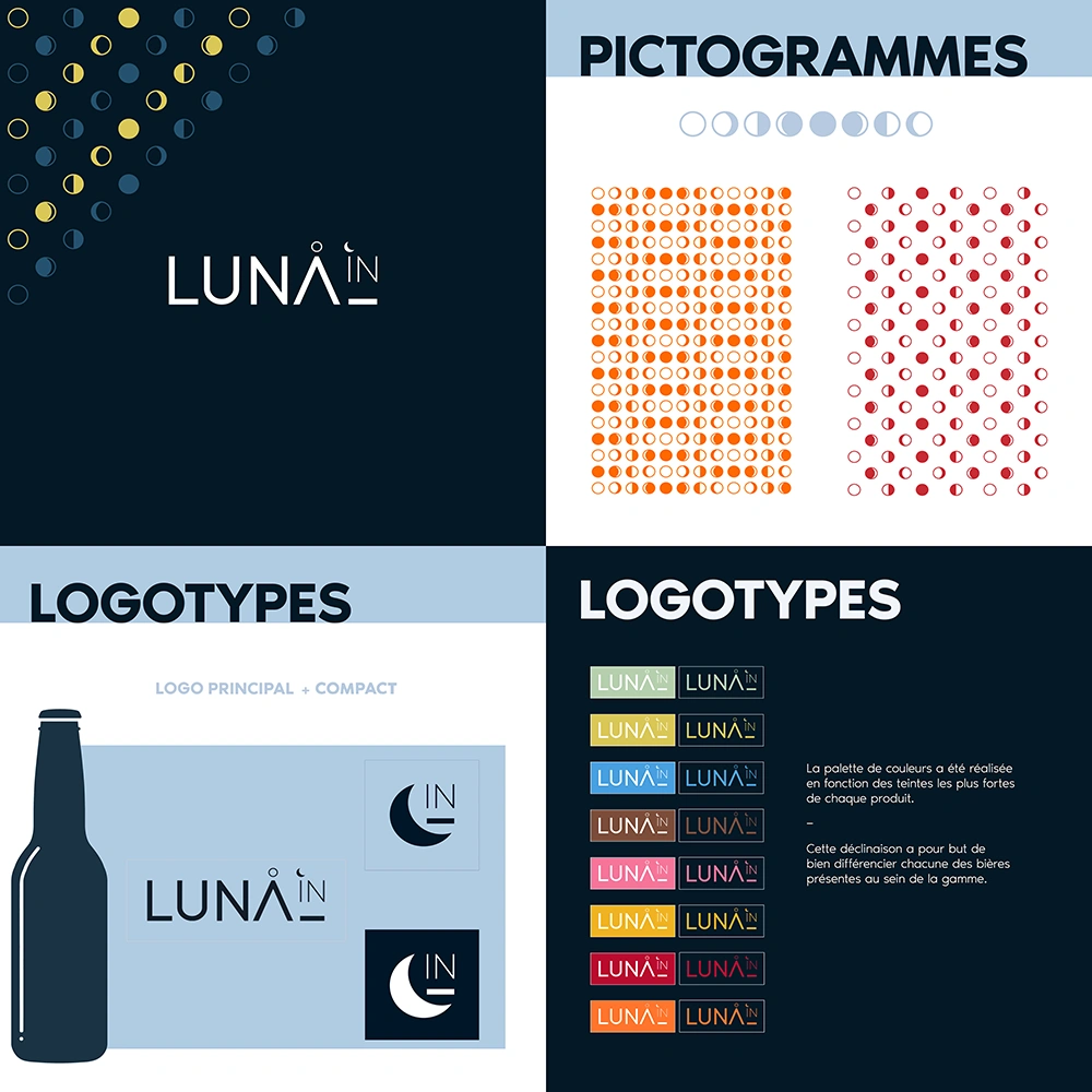 charte graphique concept logo et déclinaisons Luna'in Charte graphique Luna'in - concept du logo et déclinaison