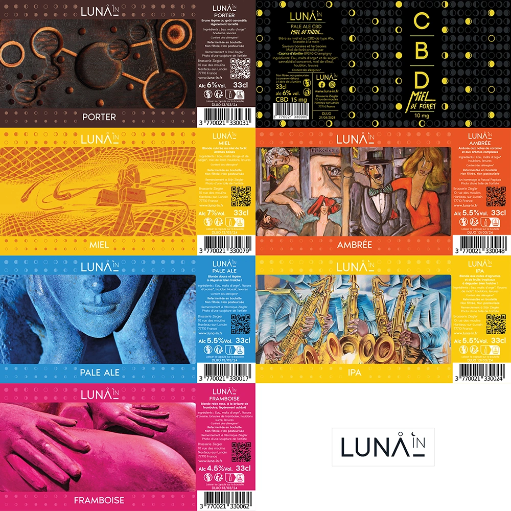 charte graphique étiquette bouteilles Luna'in Charte graphique Luna'in - étiquettes de bouteilles