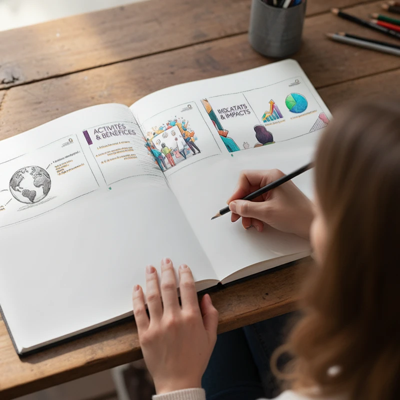 Conception du storyboard de la campagne vidéo pour l'OIF par l'agence Verveine