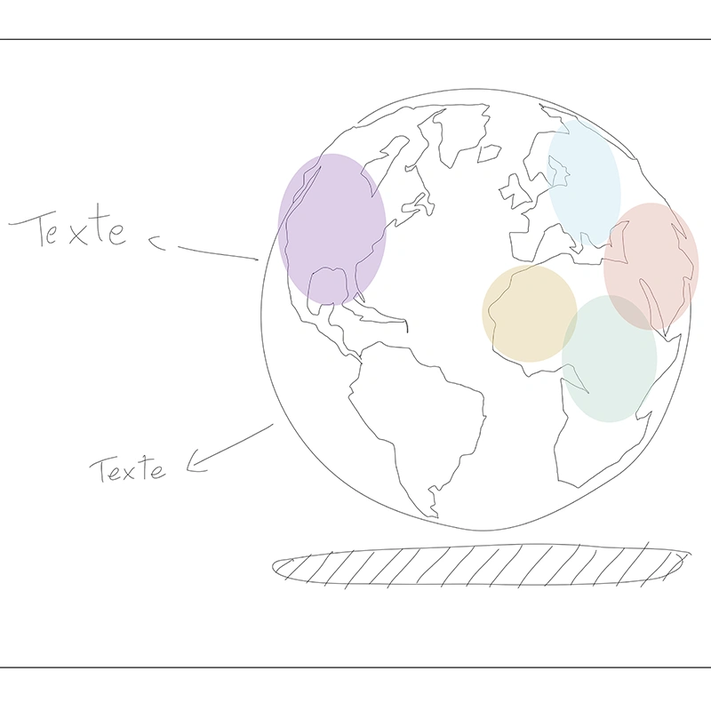 Illustration faite par l'agence Verveine pour OIF croquis de projet