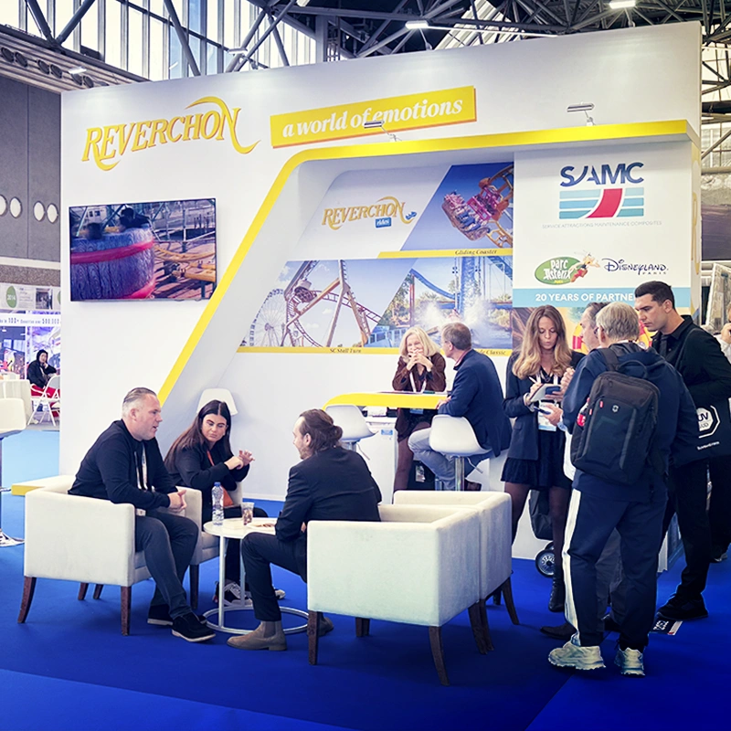 Reverchon stand événement IAAPA Reverchon stand - mise en situation du stand lors d'un événement