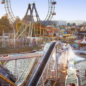 Reportage photo réaliser à Vienne sur l'attraction Prater du constructeur Reverchon par l'agence Verveine